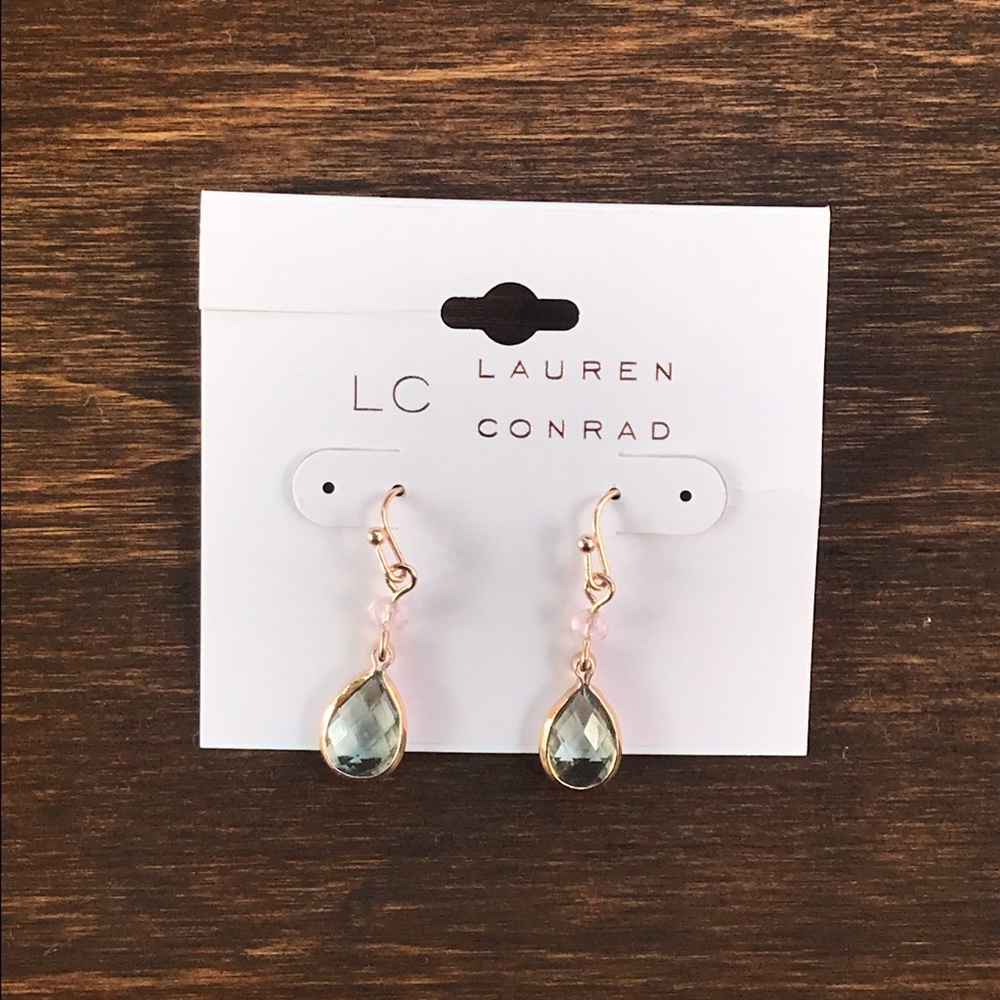 Lauren Conrad LC Rose Gold Teardrop Earrings